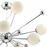 Ursa - Chrome With Opal Globe Glass 10 Light Centre Fitting Ursa - Chrome With Opal Globe Glass 10 Light Centre Fitting