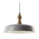 Ceiling Lights - Vadna - Handmade Large Grey with Wood Hanging Pendant Dar-VAD0139 - Vadna - Handmade Large Grey with Wood Hanging Pendant