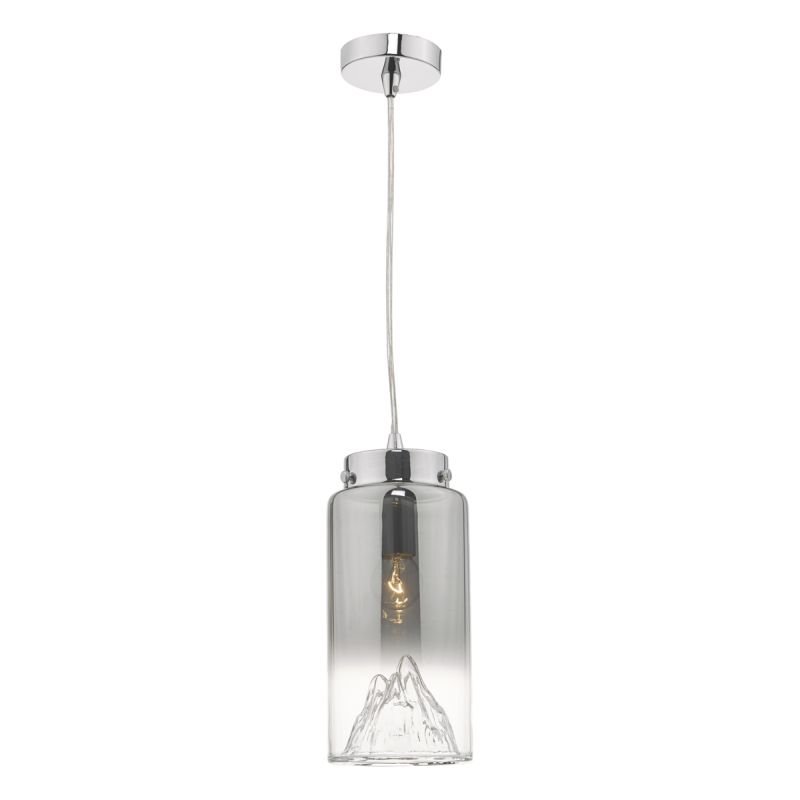Ceiling Lights - Vahla - Smoky Mirrored Glass & Chrome Single Pendant Dar-VAH0110 - Vahla - Smoky Mirrored Glass & Chrome Single Pendant