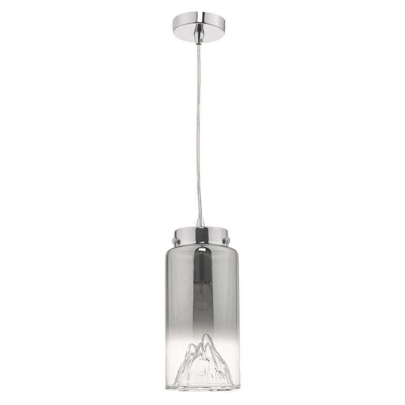 Ceiling Lights - Vahla - Smoky Mirrored Glass & Chrome Single Pendant Dar-VAH0110 - Vahla - Smoky Mirrored Glass & Chrome Single Pendant