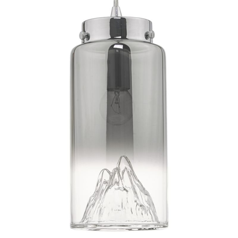 Ceiling Lights - Vahla - Smoky Mirrored Glass & Chrome Single Pendant Dar-VAH0110 - Vahla - Smoky Mirrored Glass & Chrome Single Pendant