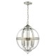 Dar-VAN0338 - Vanessa - Clear Glass Globe with Polish Nickel 3 Light  Pendant