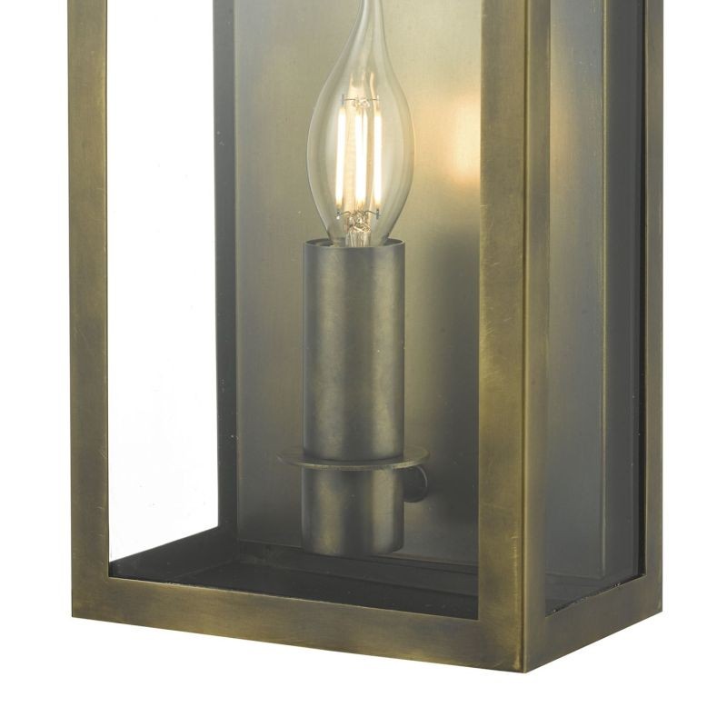 Dar-VAP5245 - Vapour - Outdoor Brass Patina Coach Lantern Single Wall Light