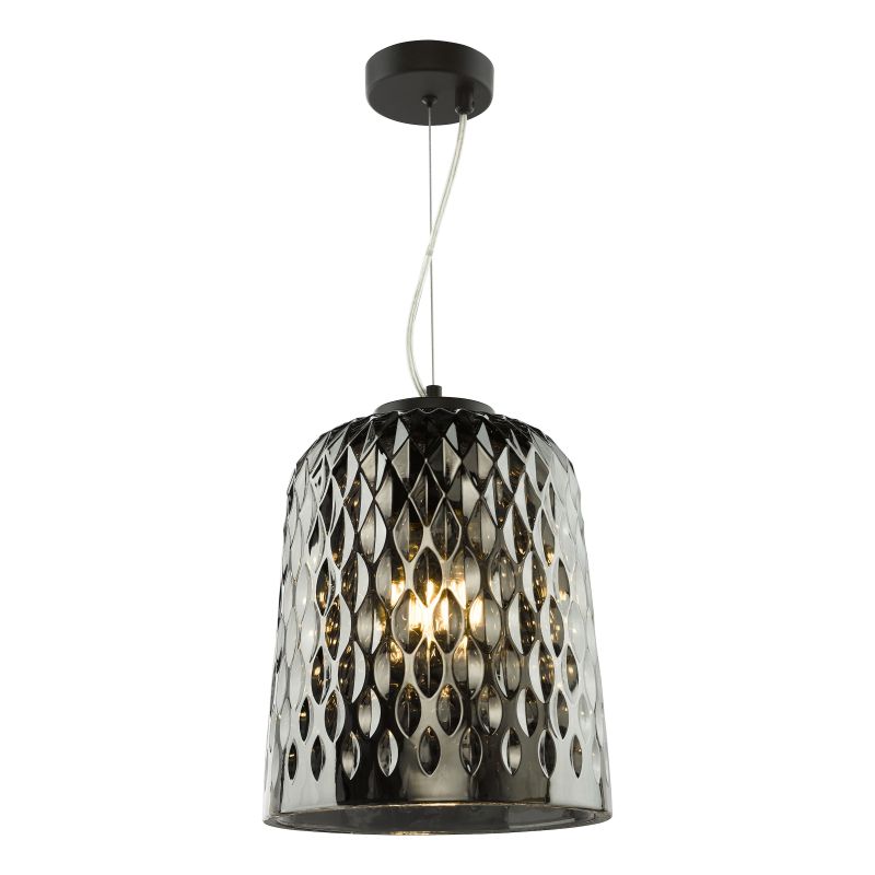 Dar-VAR0110 - Varius - Black Pendant with Decorative Smoked Glass