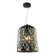 Dar-VAR0110 - Varius - Black Pendant with Decorative Smoked Glass