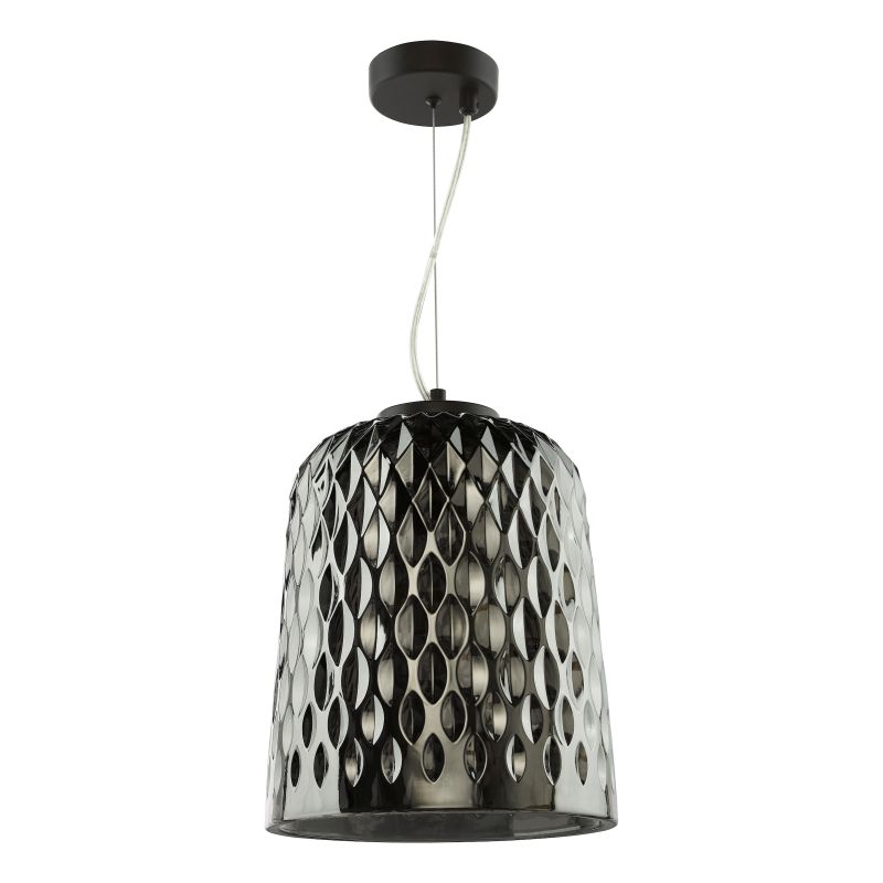 Dar-VAR0110 - Varius - Black Pendant with Decorative Smoked Glass