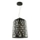 Dar-VAR0110 - Varius - Black Pendant with Decorative Smoked Glass