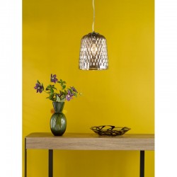 Varius - Black Pendant with Decorative Smoked Glass