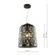 Dar-VAR0110 - Varius - Black Pendant with Decorative Smoked Glass