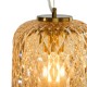 Dar-VAR0120 - Varius - Natural Brass Pendant with Decorative Amber Glass