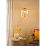 Varius - Natural Brass Pendant with Decorative Amber Glass