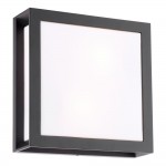 Vayu - Matt Black 2 Light Wall Lamp with Opal Diffuser IP44