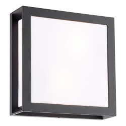 Vayu - Matt Black 2 Light Wall Lamp with Opal Diffuser IP44