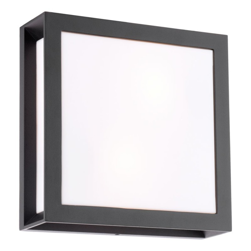 Dar_Vol3-VAY5022 - Vayu - Matt Black 2 Light Wall Lamp with Opal Diffuser IP44