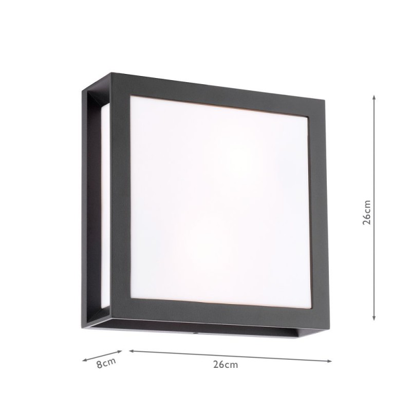 Dar_Vol3-VAY5022 - Vayu - Matt Black 2 Light Wall Lamp with Opal Diffuser IP44