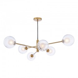 Vignette - Aged Brass 6 Light Pendant with Double Glasses Vignette - Aged Brass 6 Light Pendant with Double Glasses