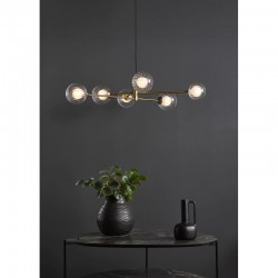 Vignette - Aged Brass 6 Light Pendant with Double Glasses Vignette - Aged Brass 6 Light Pendant with Double Glasses