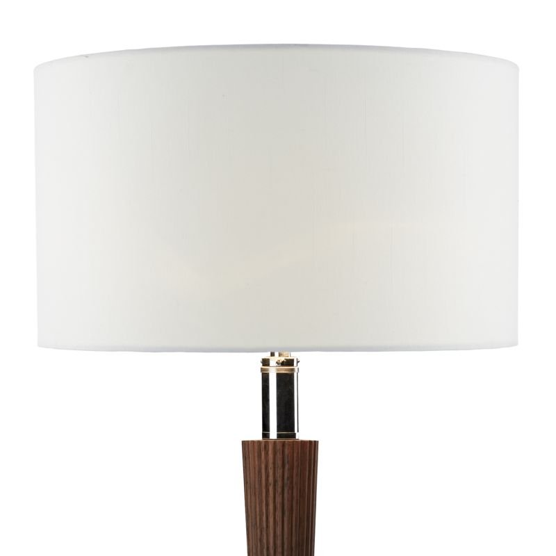 Table & Floor Lamp - Viking - Polished Chrome & Dark Wood with Shade Table Lamp Dar-VIK4081 - Viking - Polished Chrome & Dark Wood with Shade Table Lamp