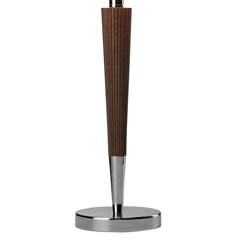 Table & Floor Lamp - Viking - Polished Chrome & Dark Wood with Shade Table Lamp Dar-VIK4081 - Viking - Polished Chrome & Dark Wood with Shade Table Lamp