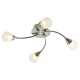 Ceiling Lights - Villa - Frosted Glass with Antique Brass 4 Light Centre Fitting Dar-VIL0475 - Villa - Frosted Glass with Antique Brass 4 Light Centre Fitting