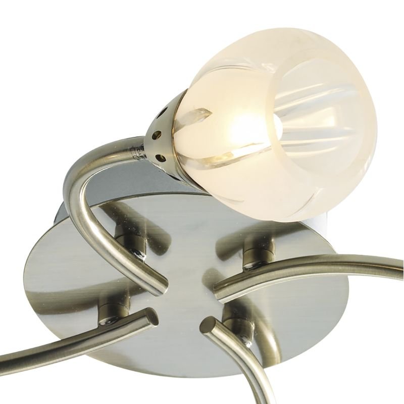 Ceiling Lights - Villa - Frosted Glass with Antique Brass 4 Light Centre Fitting Dar-VIL0475 - Villa - Frosted Glass with Antique Brass 4 Light Centre Fitting