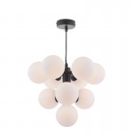 Vine - Black 10 Light Pendant with Opal Glasses Vine - Black 10 Light Pendant with Opal Glasses