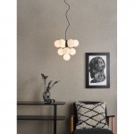 Vine - Black 10 Light Pendant with Opal Glasses Vine - Black 10 Light Pendant with Opal Glasses