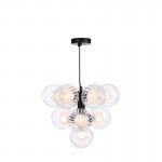 Vine - Black 10 Light Pendant with Double Glasses Vine - Black 10 Light Pendant with Double Glasses