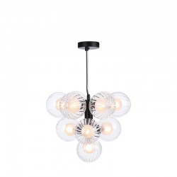 Vine - Black 10 Light Pendant with Double Glasses Vine - Black 10 Light Pendant with Double Glasses