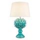Dar-VIO4223-CEZ162 - Violetta - Turquoise Ceramic Table Lamp with White Shade