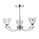 Vito - Crystal Glass with Polish Chrome 3 Light Centre Fitting Vito - Crystal Glass with Polish Chrome 3 Light Centre Fitting
