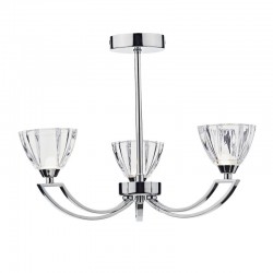 Vito - Crystal Glass with Polish Chrome 3 Light Centre Fitting