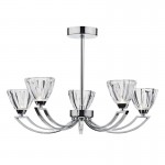 Vito - Crystal Glass with Polish Chrome 5 Light Centre Fitting Vito - Crystal Glass with Polish Chrome 5 Light Centre Fitting