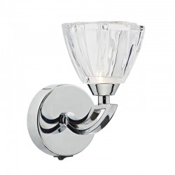 Vito - Crystal Glass with Polish Chrome Single Wall Lamp Vito - Crystal Glass with Polish Chrome Single Wall Lamp