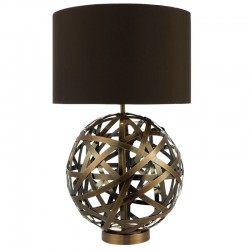 Voyage - Brown Shade with Antique Copper Ball Bands Table Lamp Voyage - Brown Shade with Antique Copper Ball Bands Table Lamp