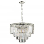 Vyana - Polished Nickel 4 Light Chandelier with Crystal