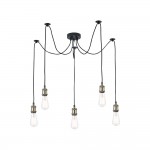 Waco - Black & Antique Brass Spider Pendant 1.5m  Waco - Black & Antique Brass Spider Pendant 1.5m