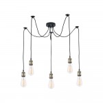 Waco - Black & Antique Brass Spider Pendant 1.5m  Waco - Black & Antique Brass Spider Pendant 1.5m
