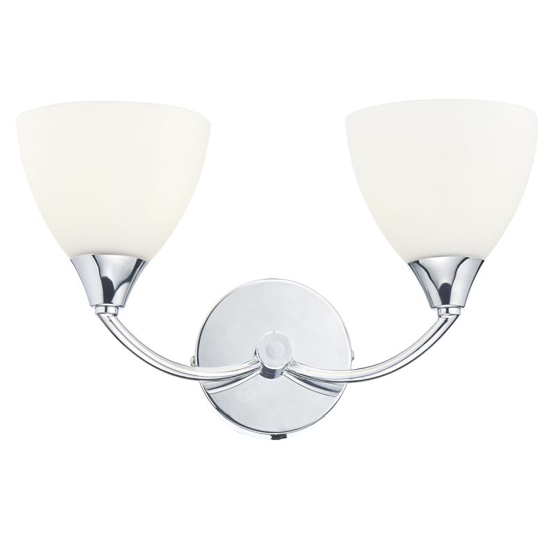 Dar-WAT0950-LED - Watson - LED White Glass with Chrome Double Wall Lamp