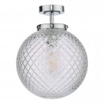 Wayne - Polished Chrome Semi Flush with Textured Glass Wayne - Polished Chrome Semi Flush with Textured Glass