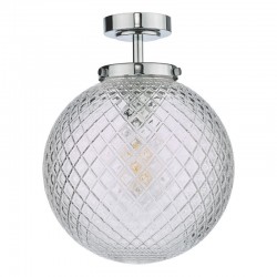 Wayne - Polished Chrome Semi Flush with Textured Glass Wayne - Polished Chrome Semi Flush with Textured Glass