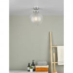 Wayne - Polished Chrome Semi Flush with Textured Glass Wayne - Polished Chrome Semi Flush with Textured Glass