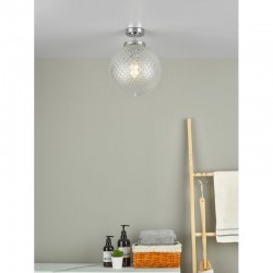 Wayne - Polished Chrome Semi Flush with Textured Glass Wayne - Polished Chrome Semi Flush with Textured Glass
