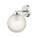 Wayne - Polished Chrome Wall Lamp with Textured Glass Wayne - Polished Chrome Wall Lamp with Textured Glass