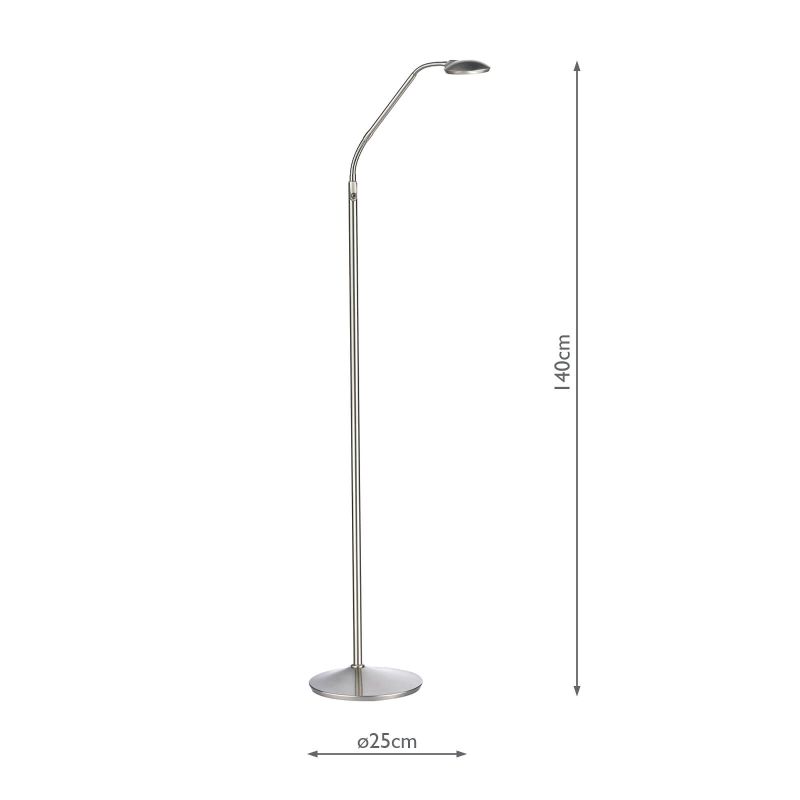 Dar-WEL4946 - Wellington - Satin Chrome LED Floor Lamp