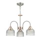 Dar-WHA0346 - Wharfdale - Satin Chrome and Copper with Glass 3 Light Centre Fitting