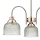 Dar-WHA0346 - Wharfdale - Satin Chrome and Copper with Glass 3 Light Centre Fitting