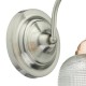 Dar-WHA0746 - Wharfdale - Satin Chrome and Copper with Glass Single Wall Lamp