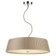Dar-WHE0329 - Wheel - Taupe Ribbon Fabric with Diffuser 3 Light Hanging Pendant