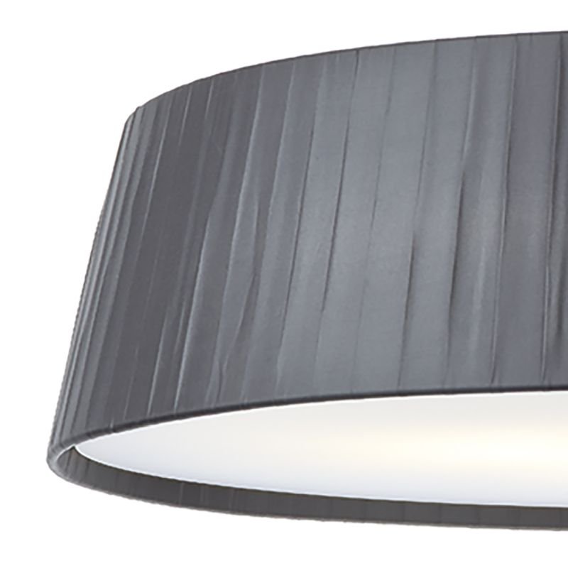 Ceiling Lights - Wheel - Grey Ribbon Fabric with Diffuser 3 Light Hanging Pendant Dar-WHE0339 - Wheel - Grey Ribbon Fabric with Diffuser 3 Light Hanging Pendant